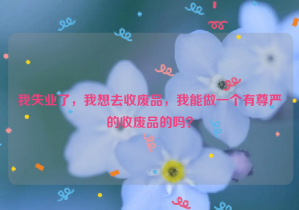 我失業(yè)了，我想去收廢品，我能做一個有尊嚴的收廢品的嗎？