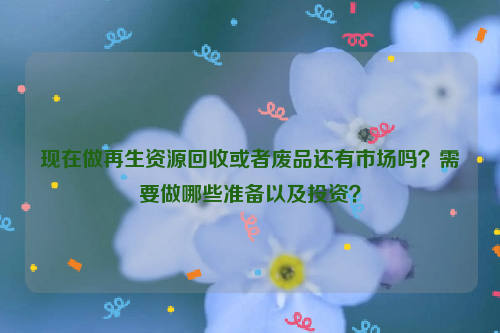 現(xiàn)在做再生資源回收或者廢品還有市場嗎？需要做哪些準(zhǔn)備以及投資？